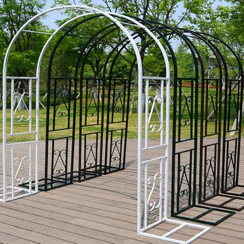 Rosenbogen aus Metall Stabil 140-340cm Gartenbogen Rankhilfe für Kletterpflanzen, Wetterfest und Rostbeständig, für Rosen und Efeu, Clematis(Schwarz,W140 X H230cm)