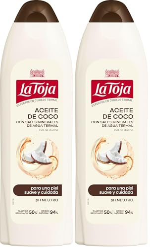 La Toja Gel de Ducha Aceite de Coco, Piel Irresistiblemente Suave, Cuidada y Llena de Vitalidad, Protege Frente la Sequedad, 600 ml (Paquete de 2)