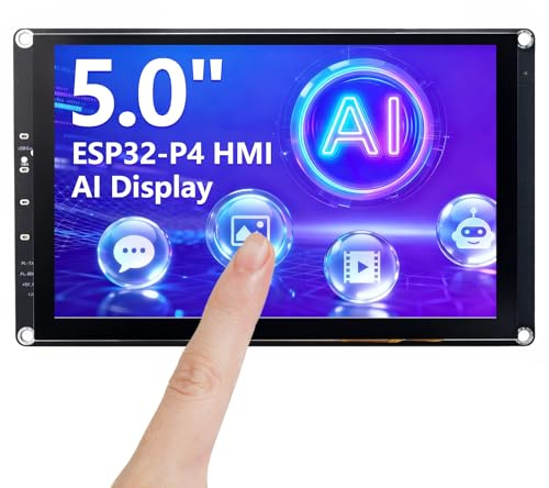 ELECROW ESP32 Display 800x480, 12,7 cm HMI ESP32 IPS Touchscreen, unterstützt AI-Sprachinteraktion, ESP32-P4 Dual-Core-Prozessor, bis zu 400 MHz, kompatibel mit Arduino, ESP-IDF, LVGL (ohne Kamera)