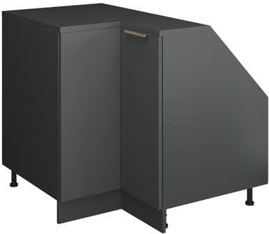 Vicco Eck-Küchenschrank für Dachschrägen R-Line, Anthrazit-Gold, 75.6 cm mit 1 Tür, Schrankkorpus 60 cm Tiefe, zur freien Kombination innerhalb modularer Küchensysteme