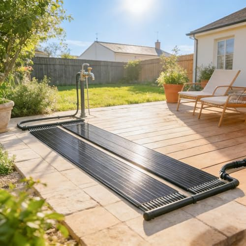 NAIZY Chauffage solaire de piscine - 300 x 70 cm - Pliable - Résistant aux UV - En polypropylène - Avec raccord de tuyau de 32/38 mm de diamètre - Pour piscine, toit, terrasse et pelouse