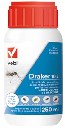 Insetticida Concentrato Contro Insetti Striscianti e Volanti, Azione Tecnologica Microincapsulazione, 100% Made in Italy - 250 ml