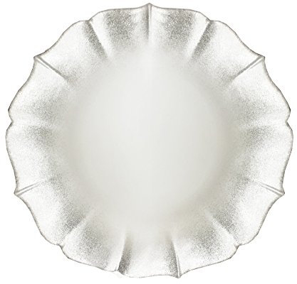 ChargeIt by Jay 1900061 Contessa Charger Plate, Glass, Pearl/Gold