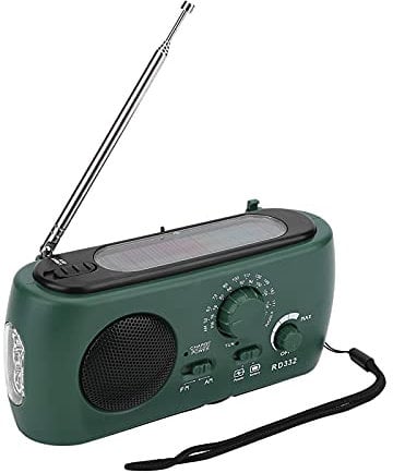 Radio Solaire Portable, Radio AM/FM/SW Multifonction, Lampe de Poche LED à Énergie Solaire avec Manivelle Dynamo, Chargeur de Téléphone d'urgence, pour Randonnée Camping
