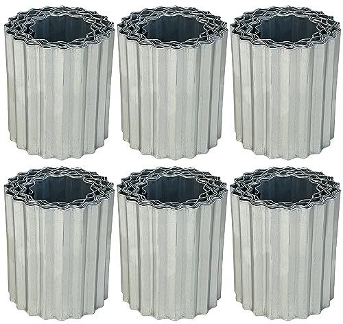 Selections Pack of 6 Galvanised Steel Lawn Edging Rolls (16.5cm x 5m)