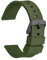 WOCCI 22mm Bracelet de Montre Silicone pour Femme et Homme avec Boucle Noire (Vert Armée)
