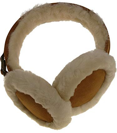 Harrys-Collection Damen Ohrenschützer aus Lammfell, Kopfgröße:Einheitsgröße, Farben:Haselnuss