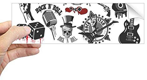 DIYthinker Musikinstrumente Kombination Illustrate Muster Rechteck Bumper Sticker Notebook Fenster Aufkleber