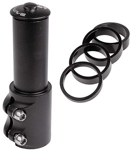 M-Wave Unisex – Erwachsene CP Lift Höhenadapter, Aluminium, für 1 1/8, Höhe verstellbar, schwarz