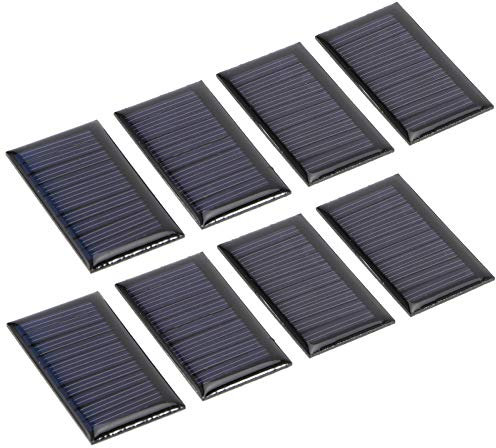 Jenngaoo 8Pcs Mini Panel Solar, 30mA 5V Módulo de Células de Panel Solar de Silicio Policristalino Portátil DIY Placa de Epoxi Solar Materiales de Juguete Eléctrico, 53 x 30mm