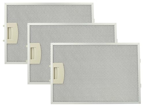 vhbw 3x Filter Metallfettfilter kompatibel mit Siemens LC66650/04 | LC66650/01, LC656WB60S/01, LC55950/04, LC55950/03 Dunstabzugshaube, Metall