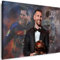 Myartstyle - Bilder Lionel Messi Fußball 70 x 50 cm Leinwandbilder Xxl - 1 Teilige Wandbilder Kunstdrucke w-a-2030-26