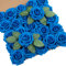 DuHouse 25 rose artificiali con gambi di fiori in schiuma al tatto vero e proprio per bouquet di nozze, baby shower, centrotavola per decorazioni floreali per feste (blu reale)