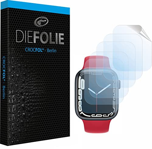 Crocfol Schutzfolie vom Testsieger [6 St.] kompatibel mit Apple Watch 7 45mm- selbstheilende Premium 5D Langzeit-Panzerfolie (45mm)
