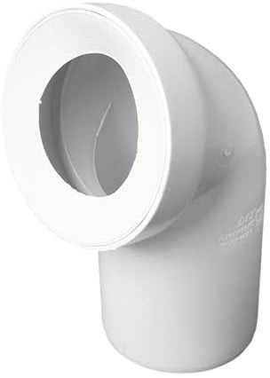Pan Bent Connector - 90 Degree / 110mm - WC Elbow Pipe Waste Tube Soil.