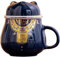 XIALON 400ml Creative Ceramic Lucky Cat Filter Tea Cup Mug Coffee Cup Portable Office Tea Set