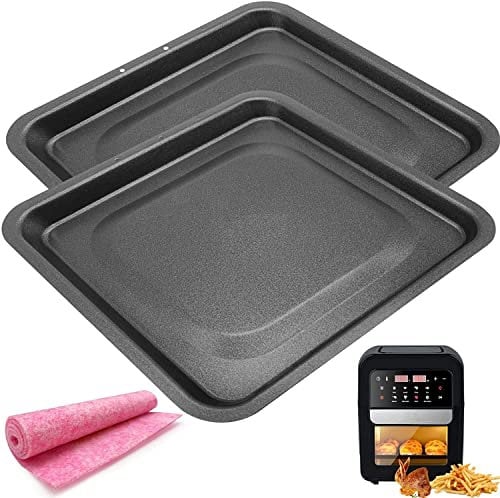 Air Fryer Drip Pan for Instants Vortex Plus COSORI 10QT Air fryer Oven, 2PCS Premium Rectangular Nonstick Oil Drip Tray for Instants Vortex Pro Innsky Chefman PowerXL Air Fryers, Dishwasher Safe