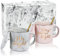 Joymaking 12 oz Mr Right & Mrs Always Right Coffee Mug Sets, Wedding Gifts for Couples New Home Gifts for Couples Friends Parents, Engagement Gifts for Her, Set of 2 (Pink, Grey)
