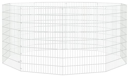 vidaXL Kaninchenkäfig 10 Paneele 54x80 cm Verzinktes Eisen Haustierkäfig Stall