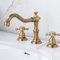 Grifo Lavabo Tres Agujeros, Grifo de Lavabo 3 Orificios Bimando Partido Grifo de Lavabo Agua Fría y Caliente Latón Griferia Lavabo-Antiguo