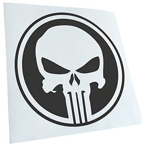 Kiwistar - Autoaufkleber - Dunkelgrau - 10x10cm Punisher USA - Tank Totenkopf - Heckscheibe Auto Aufkleber wetterfest für Kfz LKW Mofa Truck - Sticker außen selbstklebend Tuning Zubehör für Fenster
