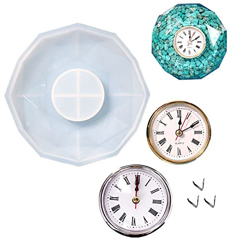 LICHENGTAI Uhr Silikonform Formen mit Langschaft Uhrwerk, DIY Handwerk Epoxy Transparente Uhr Silikon Harz Flüssige Form Handwerk Silikonform Uhr Harz Silikonform für DIY Kunsthandwerk Heimdekoration