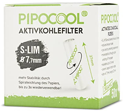 PIPOCOOL Filtro ai carboni attivi, 7 mm, 1 x 50 pezzi = 50 filtri