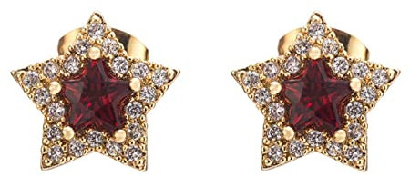 Ohrringe Mädchen Gold, Cuivre Zirkonia in Sternform Ohrstecker für Frauen, Gold