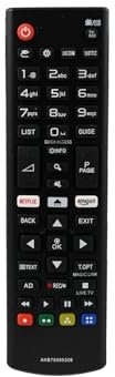 azurano Mando a Distancia para LG AKB75095308 para Smart TV LG 2017 de la Serie UJ, Botones directos de Netflix y Amazon Video