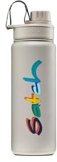 satch Trinkflasche aus Edelstahl BPA-frei 0,5l, Auslaufsicher und Kohlensäure geeignet, für Heiße und Kalte Getränke Colourful Mind - Beige