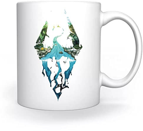 Skyrim Nature Logo Tasse Weiß Für Kaffee Tee Cappuccino Kakao Mug White Coffee Tea Cacoa
