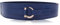 TeeYee Damen Mädchen PU Leder Breiter Gürtel Fashion Haken Schnalle Elastisch Tailleband Taillegürtel navy L