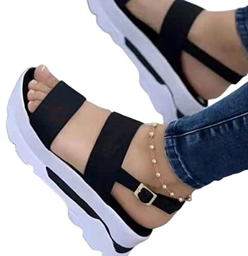 Judy1980 Sandalias de verano para mujer, sandaliy de tacón ligero,de verano para mujer, sandalias de cuña con plataforma