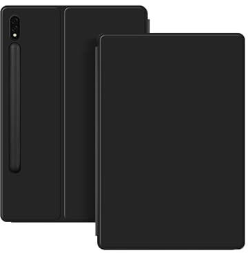 SOENS Magnetische Hülle geeignet for Samsung Galaxy Tab S8 Plus S7 FE 11 12,4 X800 X806 X700 X706 T730 T736 T870 T970 T975 Smart Cover (Color : Black, Size : for Tab S8 Plus 12.4)