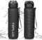 TOPLUS Sports Water Bottle 1L, BPA-Free Tritan Plastic Water Bottle for teenagers, adults, sports, hiking, gym, fitness, outdoor activities, cycling, school and office，Black