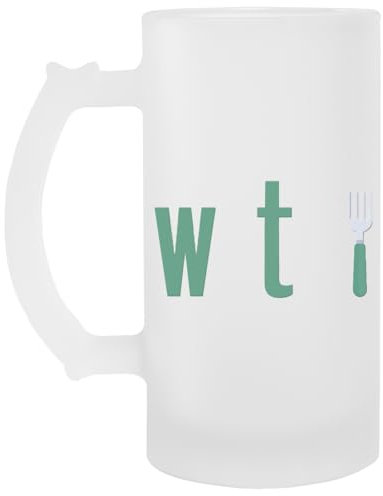 The Good Place Whathe Fork Transparenter Bierglas-Trinkbecher mit Griff