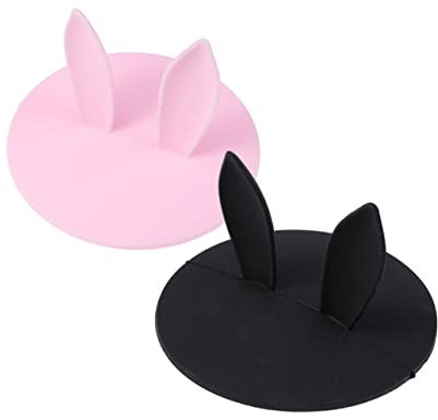 MAGICLULU 2pcs Rabbit Ear Cup Lid Silicone Lid Reusable Mugs Beverage Seal Insulated Cup Cover for Hot Cold Drinks
