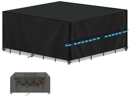 SIMPHAUS Abdeckung für Gartenmöbel 250x200x80cm Loungemöbel Abdeckung Wasserdicht Schutzhülle für Gartenmöbel Gartentisch Sitzgruppe Möbelsets Anti-UV 420D Oxford Gewebe Abdeckhaube Gartenmöbel