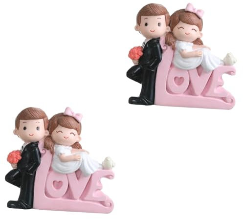 MAGICLULU 2stücke Brautpaar Tortenfigur Aus Resin Kreative Cake Topper Für Hochzeiten Und Feiern Romantische Dekoration Für Geburtstagskuchen Tortenaufsätze Für Desserts Und Anlässe