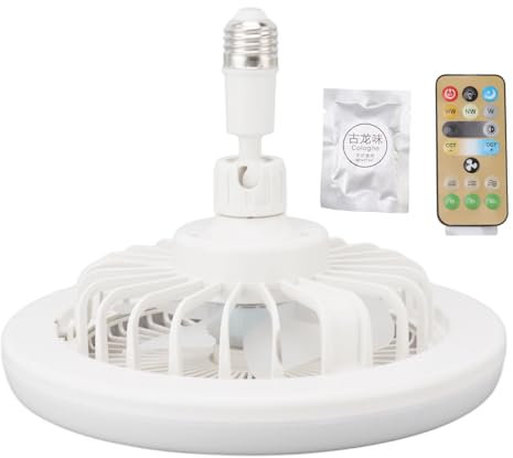 SWLECA Low Outline Ceiling Fan with Light, Small Ceiling Fan with Remote Control, Bulb Fan with Remote Control, Fan Light with Aroma Diffuser, Suitable for Bedroom and Kitchen