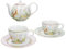 MamboCat Happy Easter Service à thé coloré pour 2 personnes I 1 théière avec passoire et 2 tasses à thé avec soucoupes en porcelaine I Vaisselle colorée pour le petit-déjeuner et le café à Pâques