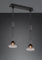 lightling Modern Pendellampe Stefanie 2-flammig, rauchfarbiges Glas, höhenverstellbar, exkl. 2 x E27 max. 40W, Höhe 160 cm, Breite 55 cm, Metall, schwarz matt