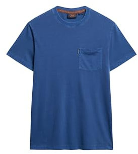 Superdry Herren Gewaschenes Essential T-Shirt mit Tasche Verwaschenes Supermarine Marineblau XXL