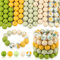 ASTARON 100 Perline in Silicone da 15 mm per Realizzazione di Portachiavi, Perline in Silicone Giallo Verde Perline Rotonde per Bracciali Penne Artigianato Creazione di Gioielli