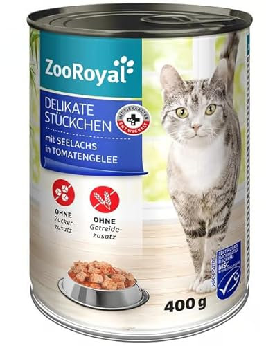 ZooRoyal Delikate Stückchen Seelachs 6x400g katzenfutter katzendose tiernahrung