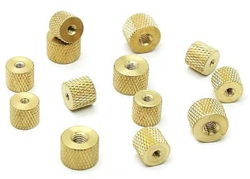 10/20/50PCS M2 M2.5 M3 M4 Knurled Brass Thumb Nut Brass Knurled Nut Cylindrical Adjust Nut(10pcs,M2.5)