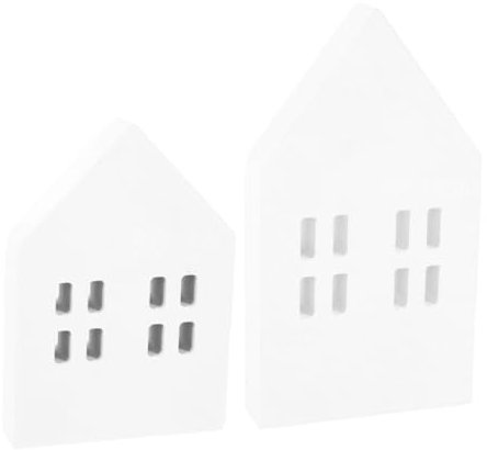 UPKOCH 2pcs Miniature Wooden House Slice Decor White Crafted Tabletop Ornament for Home Office and Christmas Decoration for Key Storage and Jewelry Display