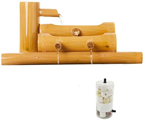 Fuente de bambú para Exteriores, Fuentes de Agua para el jardín, baño para pájaros, Estanque Zen, decoración de Fuentes de bambú para Exteriores, Fuente de Agua Japonesa con Bomba