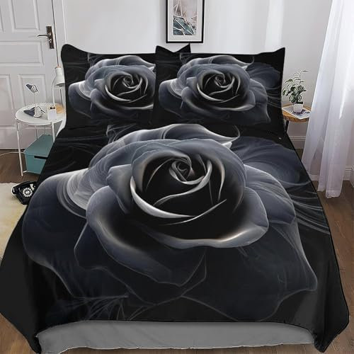 GGJJTT Rose Housse De Couette avec Taies d'oreiller 3 Pièces - Parure De Lit - Ensembles De Housses De Couette en Microfibre Douce Double 200x200cm