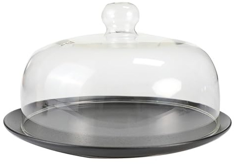 Generisch Hitzebeständige Borosilikatglas-Mikrowellenabdeckung, Anti-Spritz Mikrowellen Tellerabdeckung, Multifunktionale Kuchenhaube, Ergonomischer Griff, Spülmaschinenfest,22cm